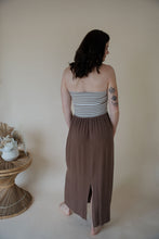 Load image into Gallery viewer, back view of model wearing the feels like home maxi dress.