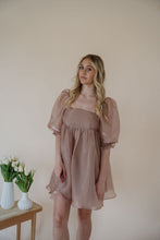 Load image into Gallery viewer, front view of model wearing the wherever you go dress. model has the dress paired with the dainty mallory necklace.