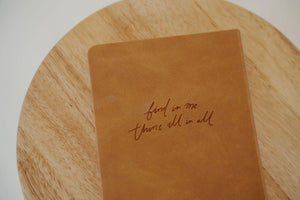 back cover view of the hosanna revival lined notebook in the Amelia theme.