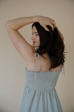 Load image into Gallery viewer, back view of model wearing the starting over dress