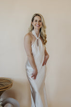 Load image into Gallery viewer, close up side view of model wearing the we meet again dress.