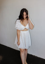 Load image into Gallery viewer, model wearing the stay awhile dress.
