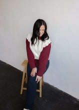 Load image into Gallery viewer, model wearing the all my days sweater vest paired with the take me away top in the color merlot. model has the tops paired with the siena denim.